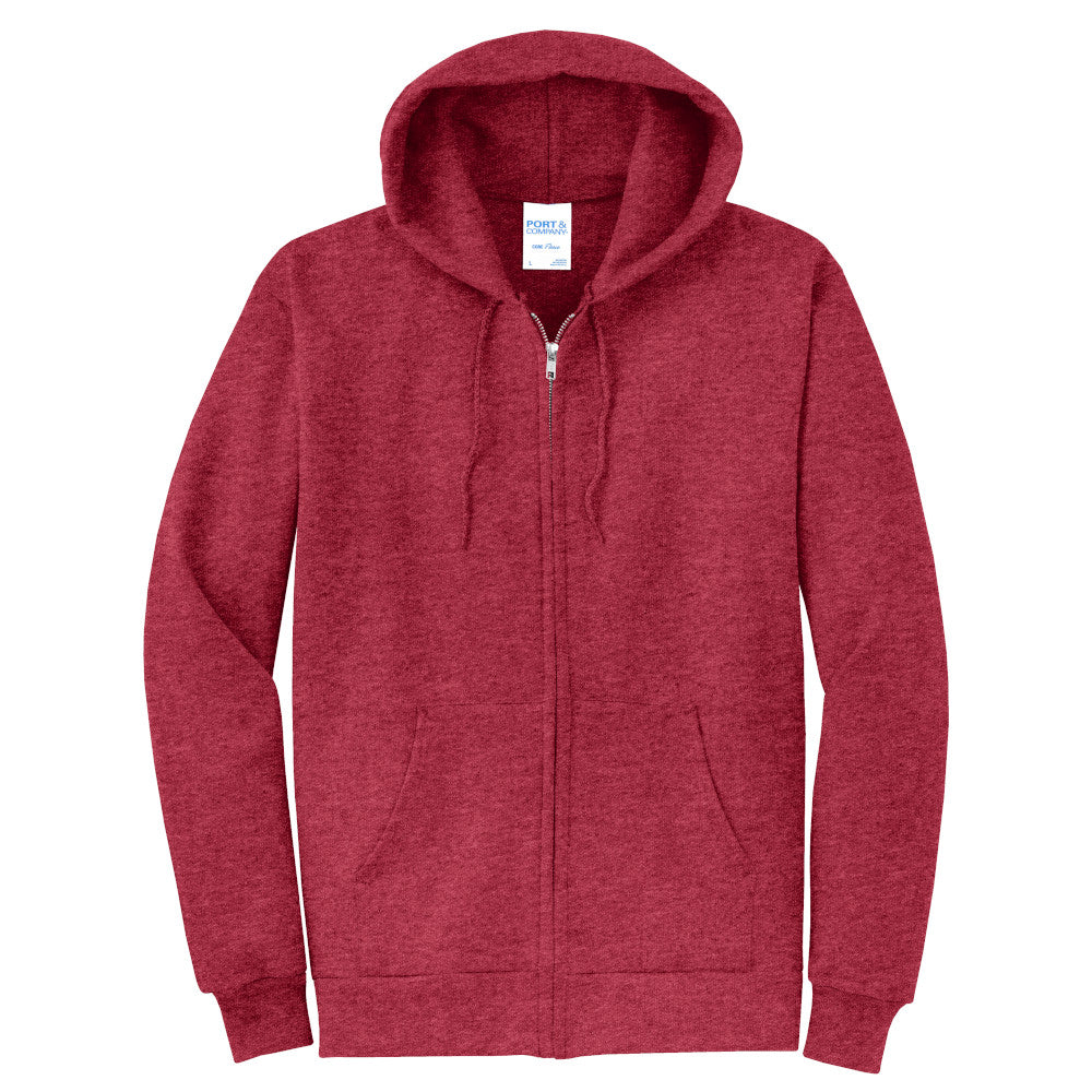 Full Zip Hooded Sweatshirt with Left Chest Logo