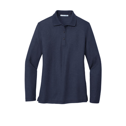 Ladies Long Sleeve Cotton Polo