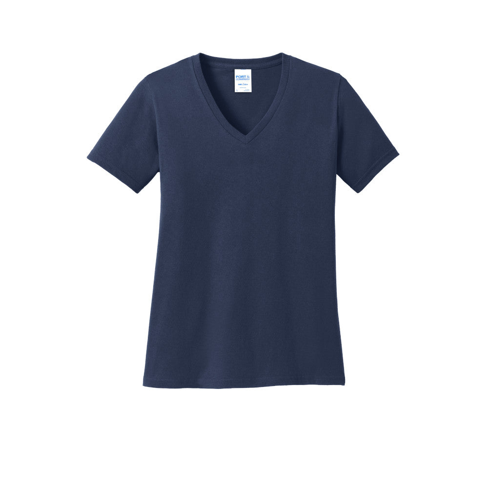Ladies V-Neck Cotton Tee