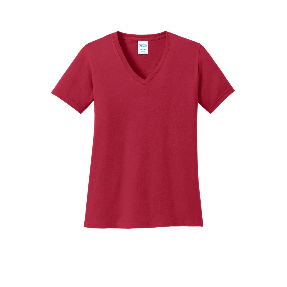 Ladies V-Neck Cotton Tee