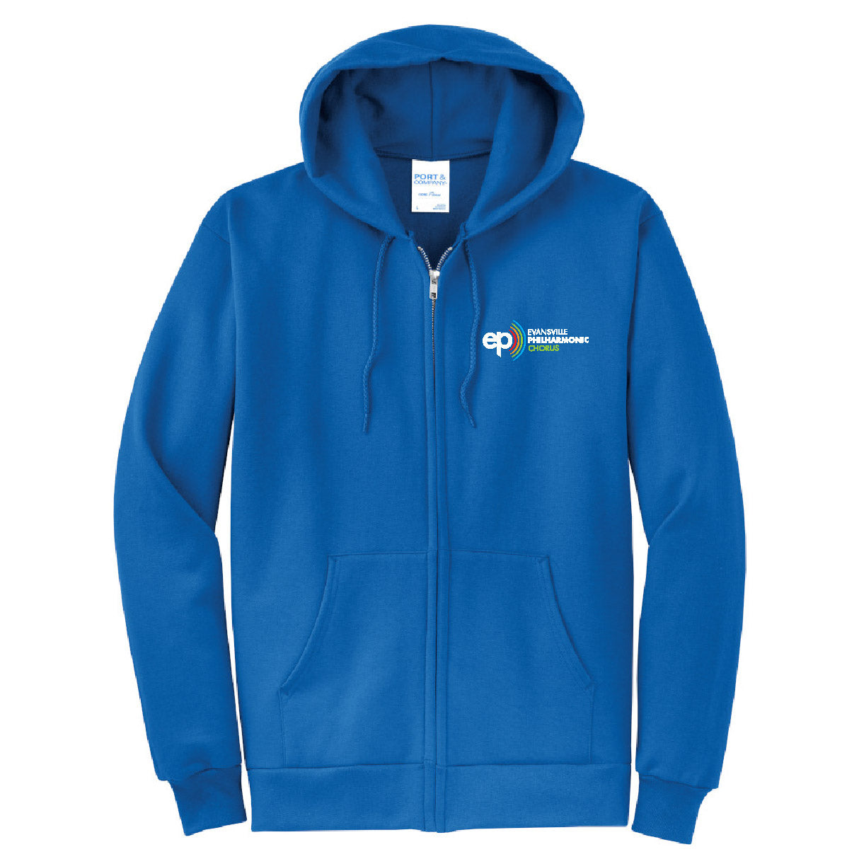 Full Zip Hooded Sweatshirt with Left Chest Logo