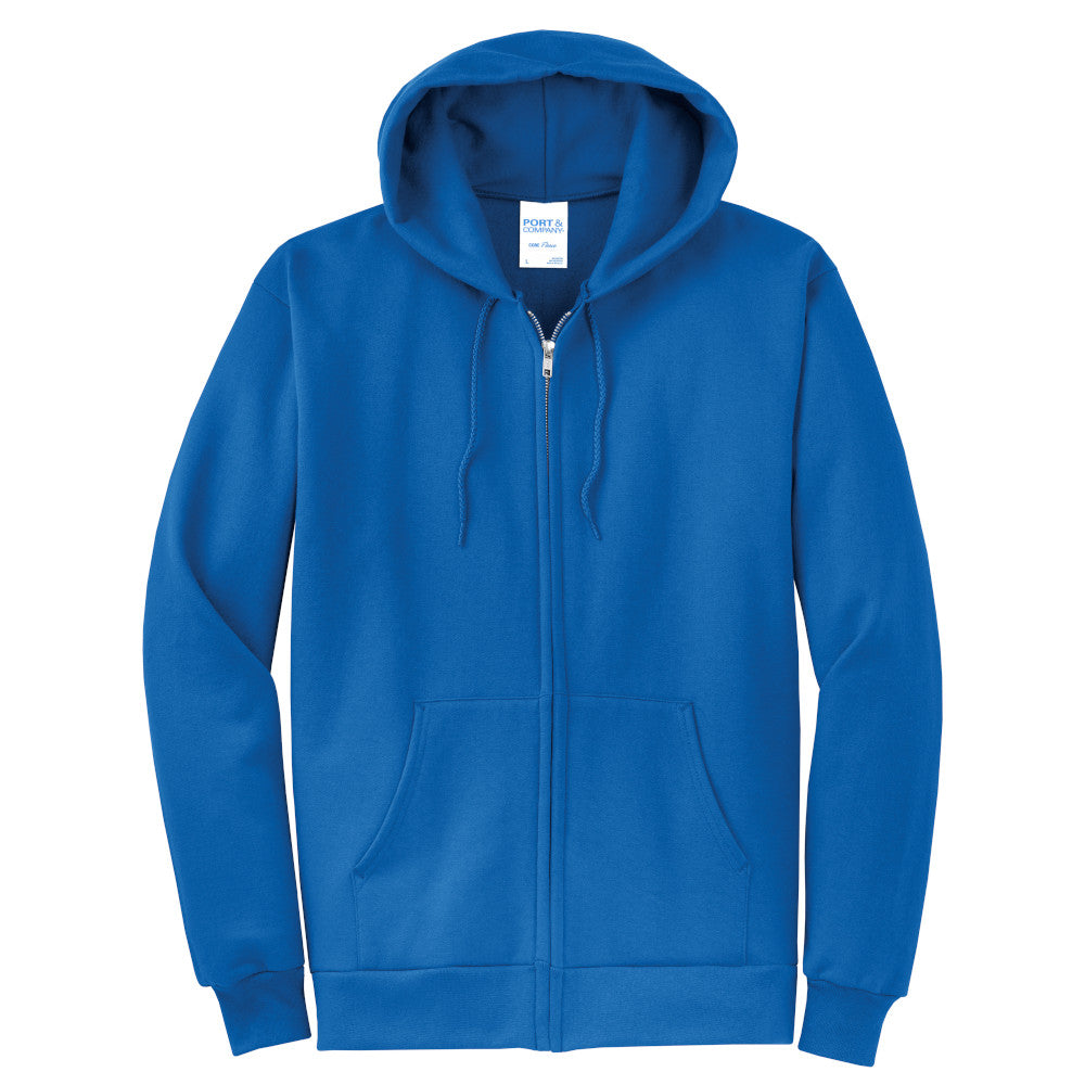 Full Zip Hooded Sweatshirt with Left Chest Logo