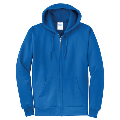 Full Zip Hooded Sweatshirt with Left Chest Logo