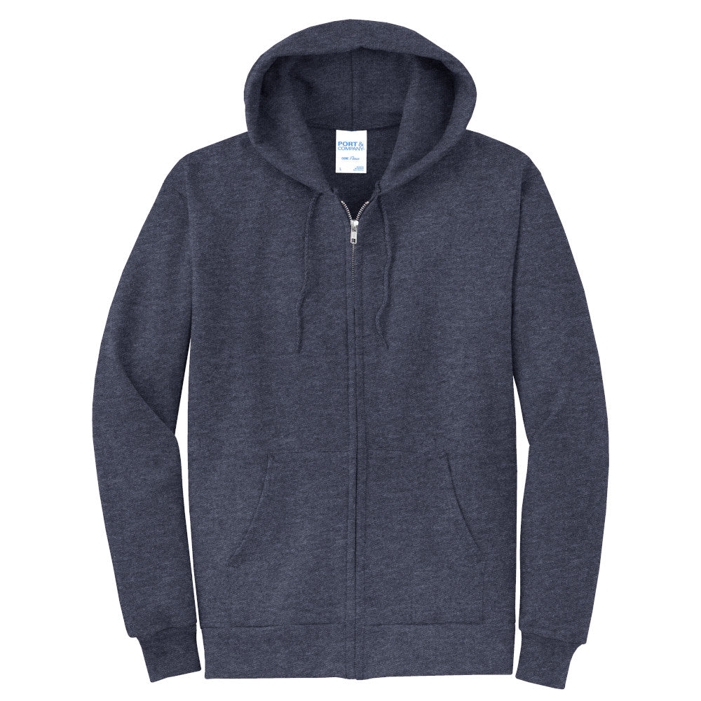 Full Zip Hooded Sweatshirt with Left Chest Logo