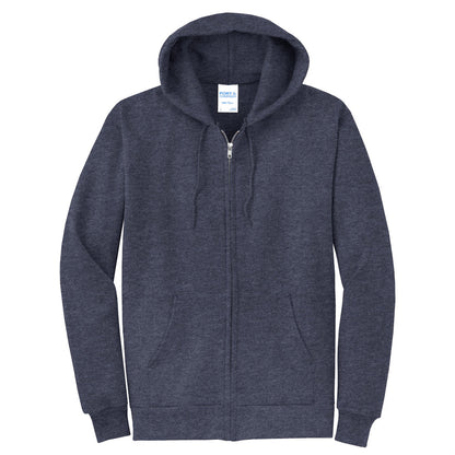 Full Zip Hooded Sweatshirt with Left Chest Logo
