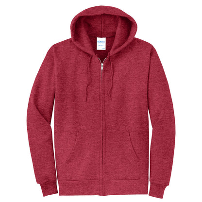 Full Zip Hooded Sweatshirt with Left Chest Logo