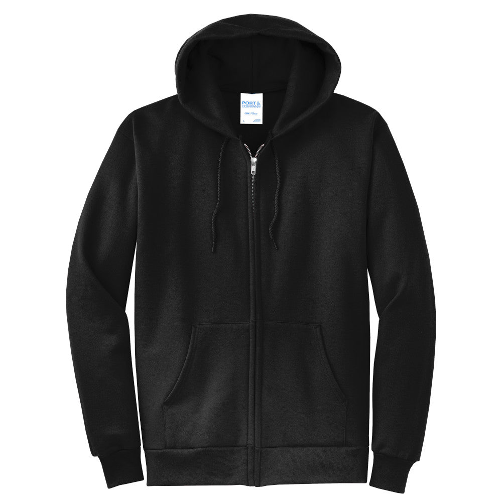 Full Zip Hooded Sweatshirt with Left Chest Logo