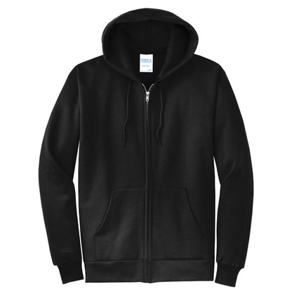 Full Zip Hooded Sweatshirt with Left Chest Logo