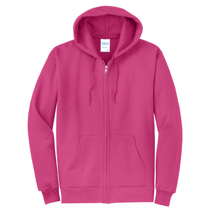 Full Zip Hooded Sweatshirt with Left Chest Logo