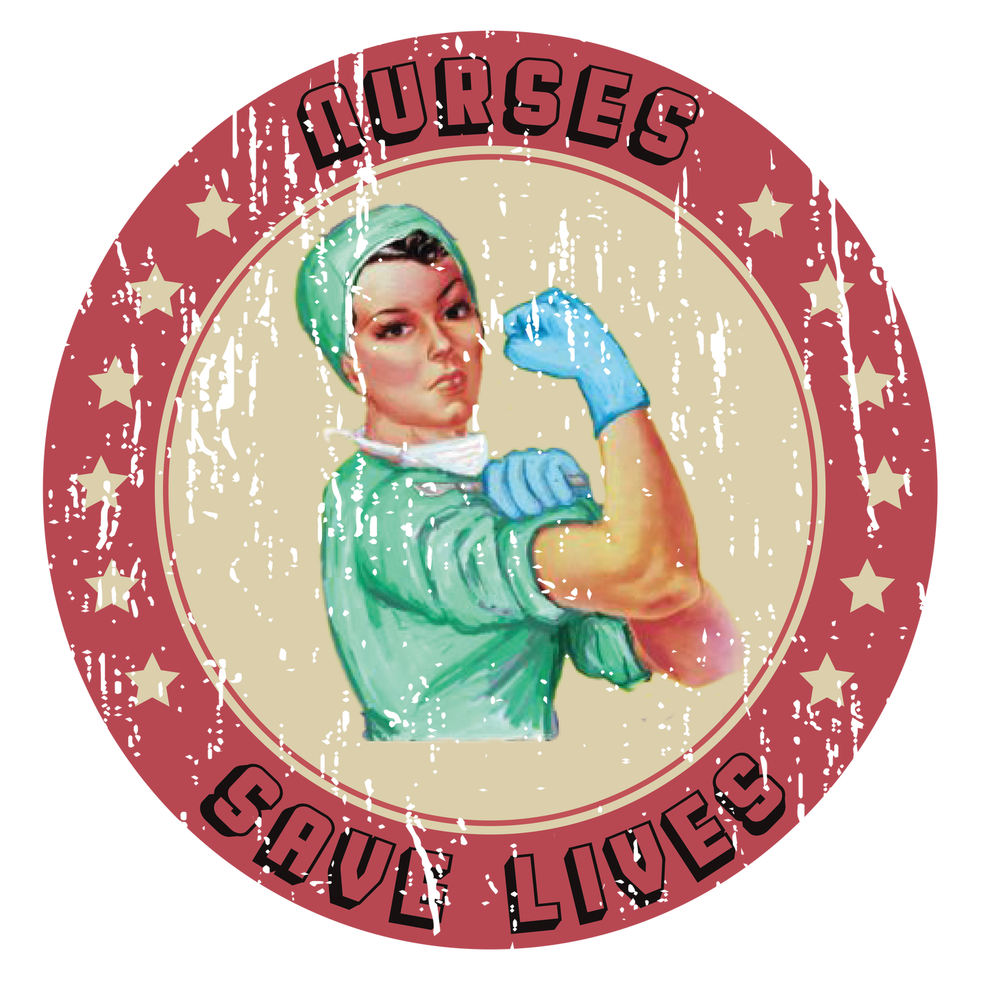 Rosie the Nurse -Nurses Save Lives 3/4-SleeveBaseball Tee