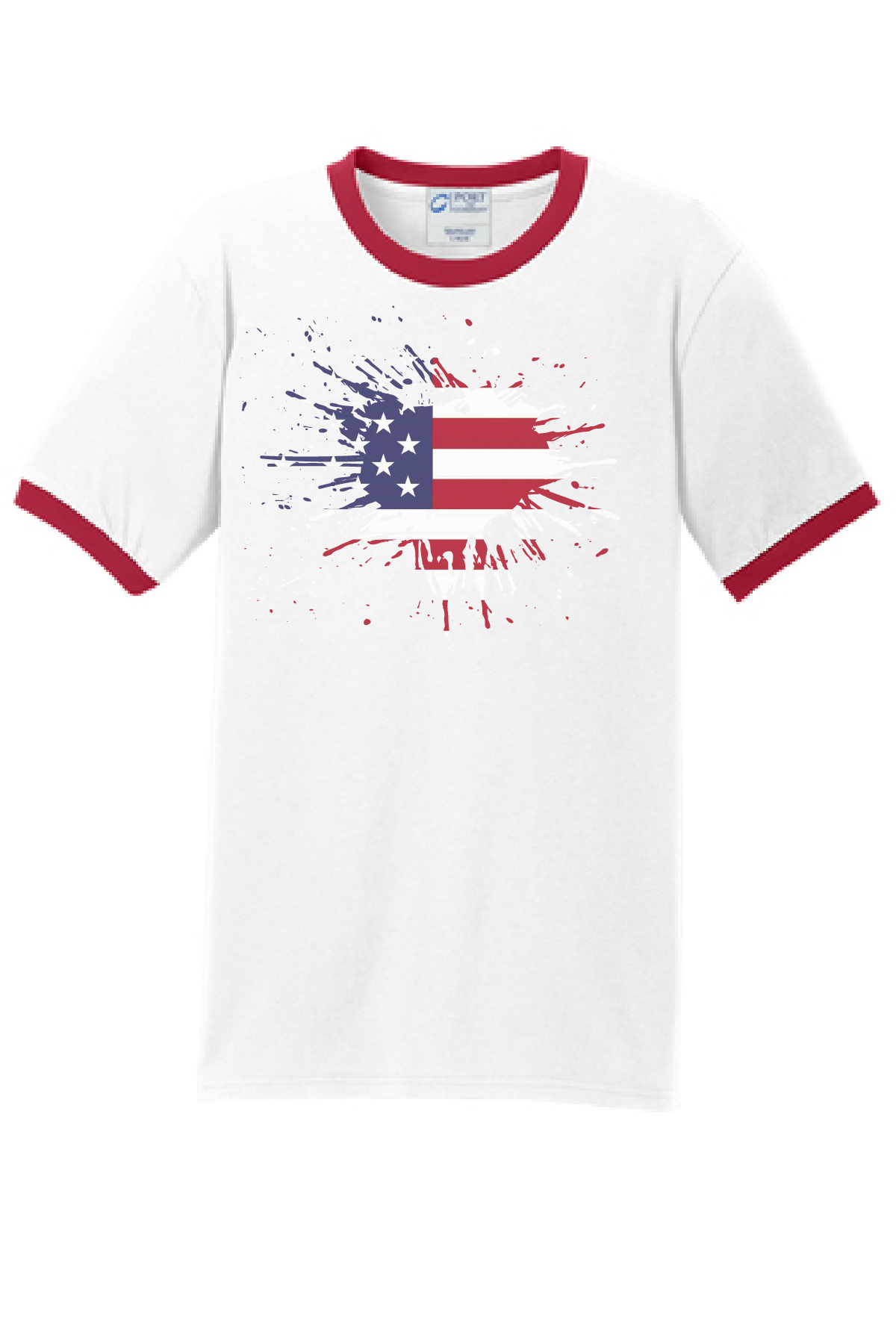 Patriotic Paint Splatter Ringer Tee
