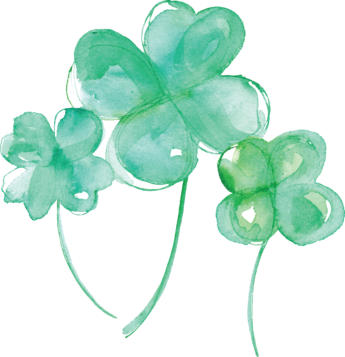 Watercolor Shamrocks